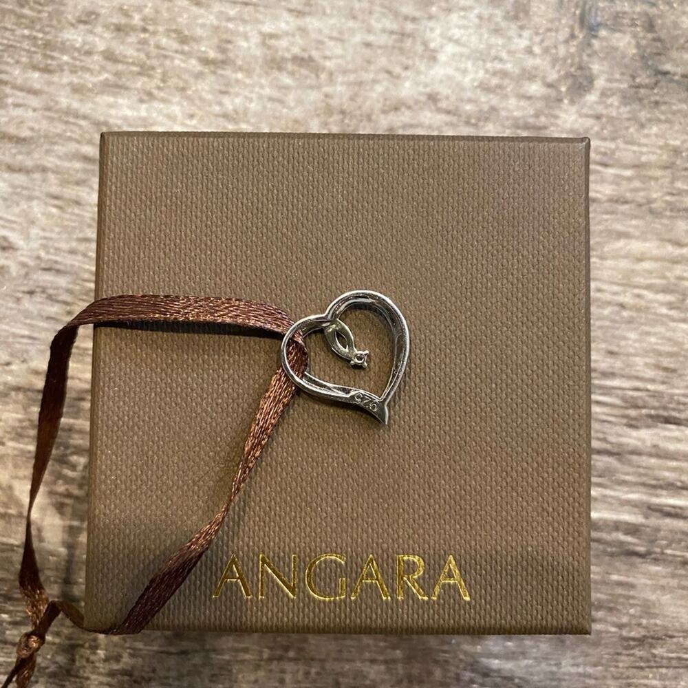 Angara Sterling Silver Diamond Heart Pendant NWT - Picture 8 of 10
